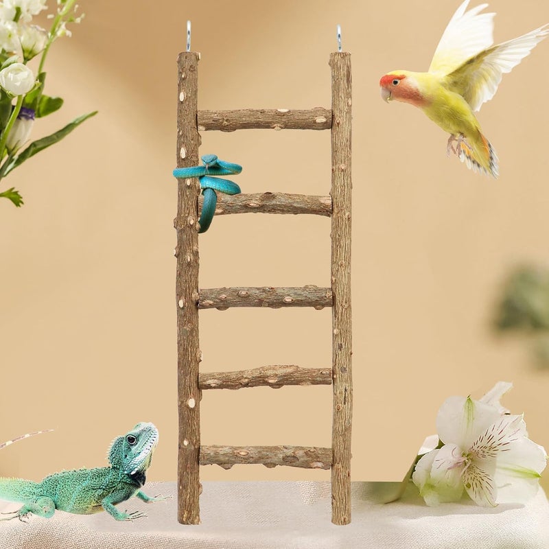 Neeenn Natural Pepper Wood Parrot Ladder - Bird Climbing & Chewing Toy, Cage Accessory for Parrots, Parakeets, Cockatiels - Image 1